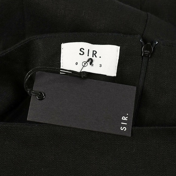 SIR THE LABEL Black BELLA Cotton Strapless Heavy Linen Mini Dress 0 XS NWT - Picture 3 of 3